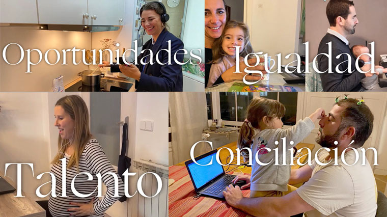 empleados Zurich en diversas situaciones trabajando desde casa