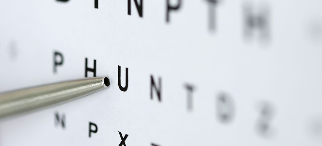 Examen de vista durante un psicotécnico